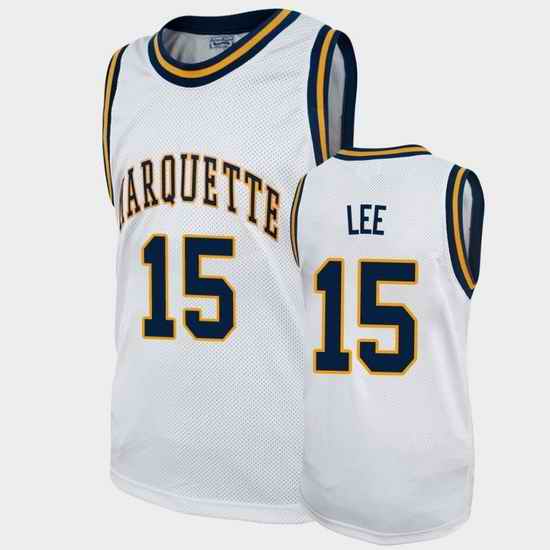Men Marquette Golden Eagles Butch Lee Alumni White College Basketball Jersey
